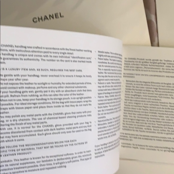 CHANEL Accessories Authentic Chanel Care Booklet And Cleaning Cloth Poshmark
